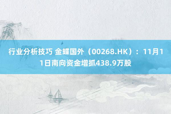 行业分析技巧 金蝶国外（00268.HK）：11月11日南向资金增抓438.9万股