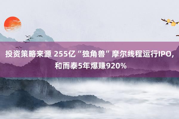 投资策略来源 255亿“独角兽”摩尔线程运行IPO, 和而泰5年爆赚920%