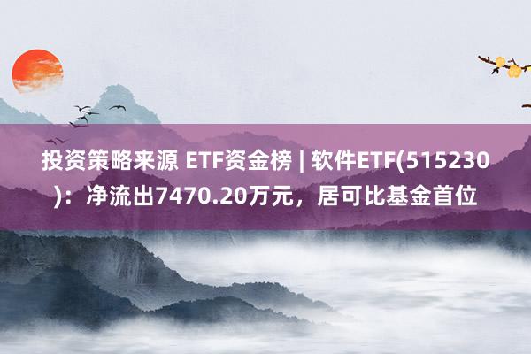 投资策略来源 ETF资金榜 | 软件ETF(515230)：净流出7470.20万元，居可比基金首位