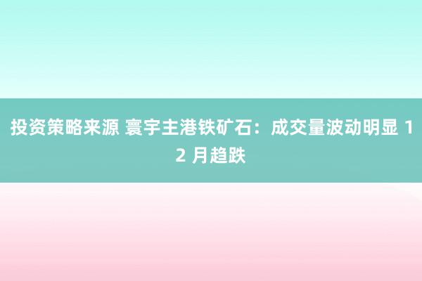 投资策略来源 寰宇主港铁矿石：成交量波动明显 12 月趋跌