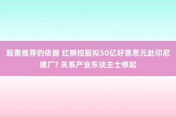 股票推荐的依据 红狮控股拟50亿好意思元赴印尼建厂? 关系产业东谈主士修起