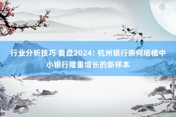 行业分析技巧 复盘2024: 杭州银行奈何培植中小银行隆重增长的新样本