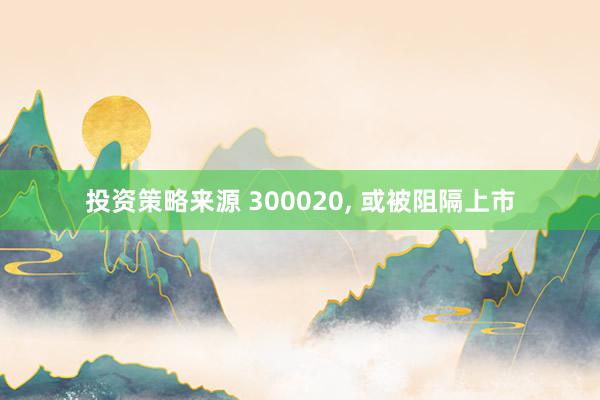 投资策略来源 300020, 或被阻隔上市