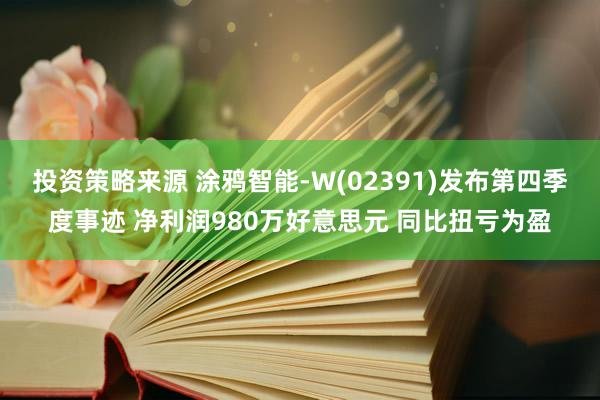 投资策略来源 涂鸦智能-W(02391)发布第四季度事迹 净利润980万好意思元 同比扭亏为盈