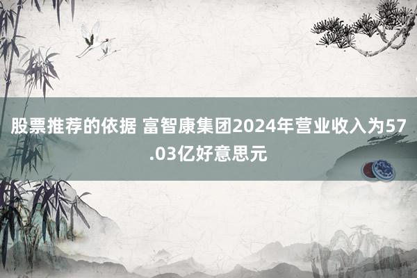 股票推荐的依据 富智康集团2024年营业收入为57.03亿好意思元