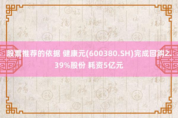 股票推荐的依据 健康元(600380.SH)完成回购2.39%股份 耗资5亿元